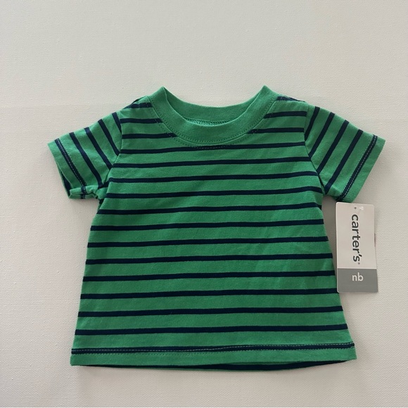 Carter’s Newborn Baby Boy Dino Shortalls & Tee Set Outfit Spring Summer - Picture 5 of 5